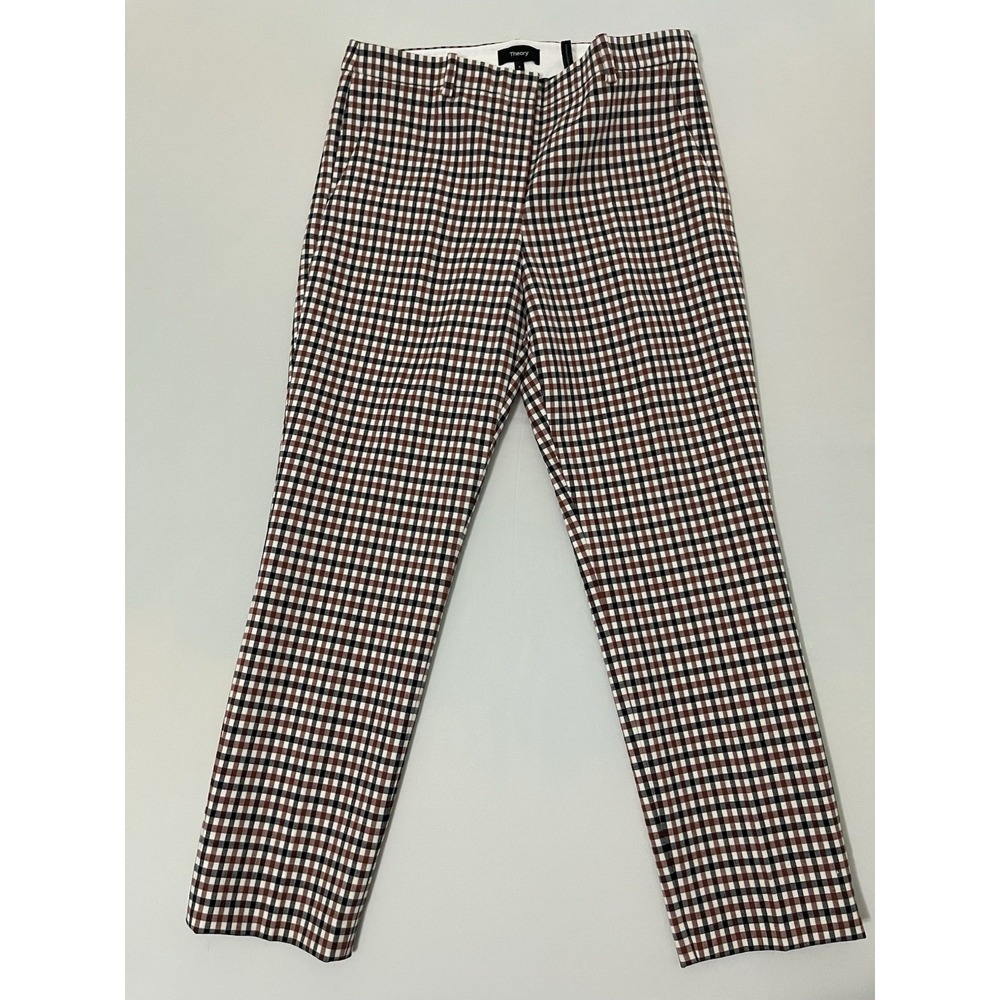 Theory Treeca 4 Ivory multi rye Portland Checkered Size 6‎ $325